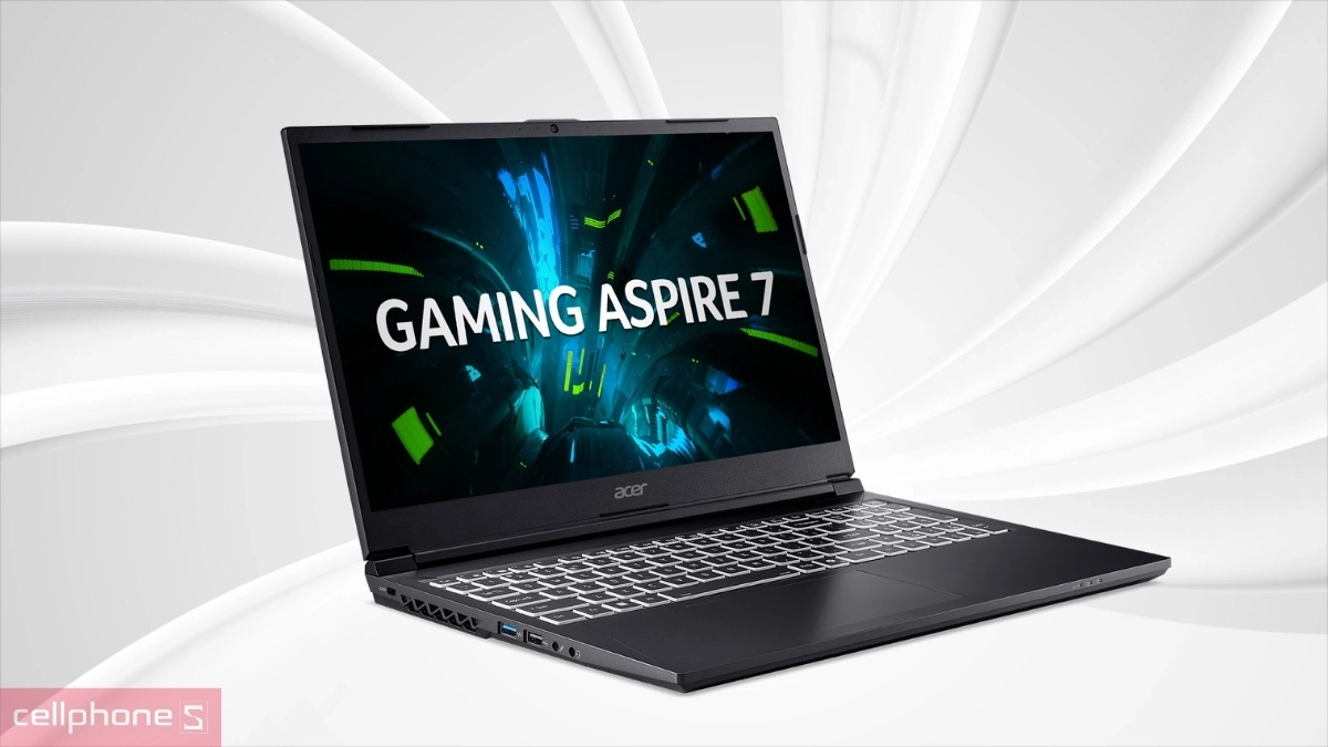Dung lượng RAM và SSD rộng rãi trên Laptop Acer Gaming Aspire 7 A715-59G-59RD