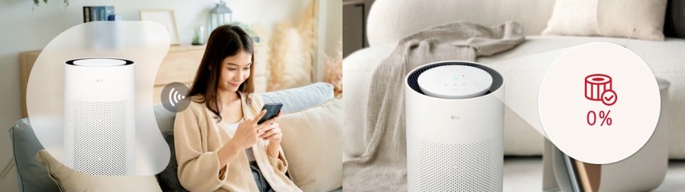 LG AS35GGW10.ABAE điều khiển từ xa thông qua ứng dụng LG ThinQ™ và cảnh báo thay bộ lọc