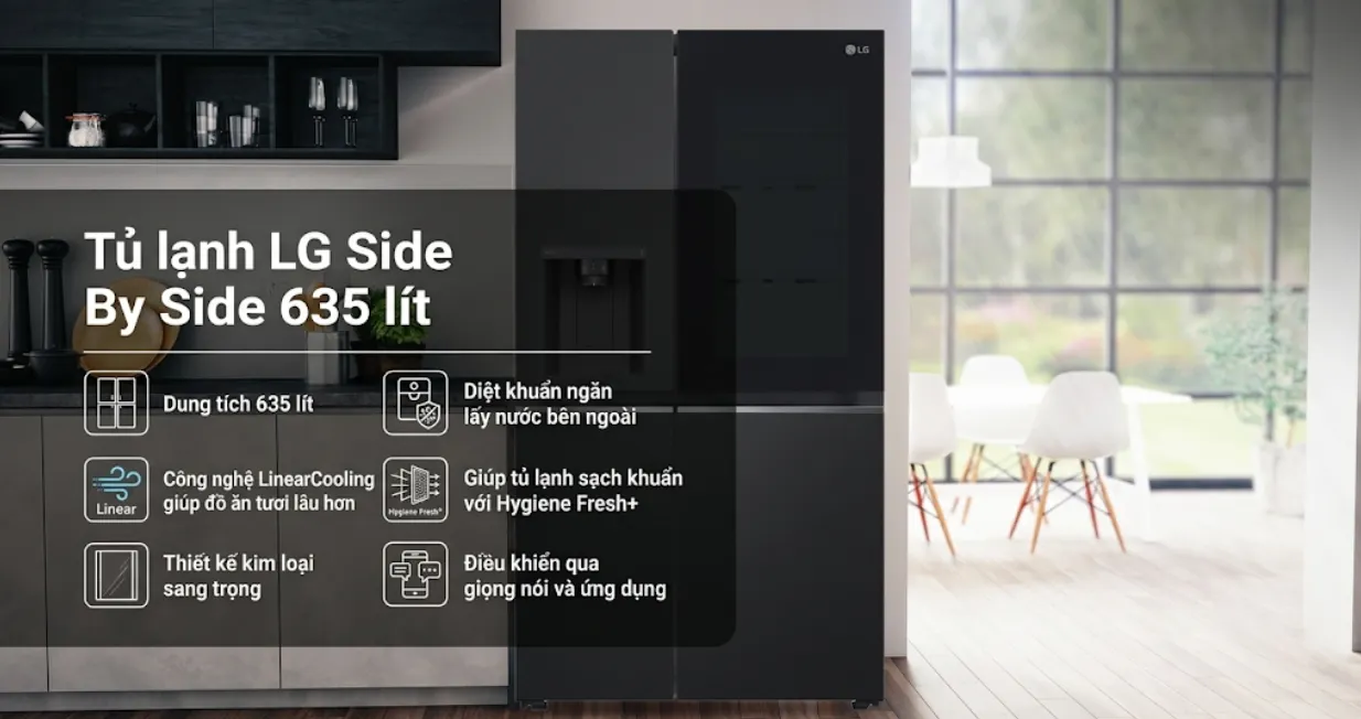 Tủ lạnh LG Side By Side 635 lít 2023 (GR-X257BL) — ảnh 3
