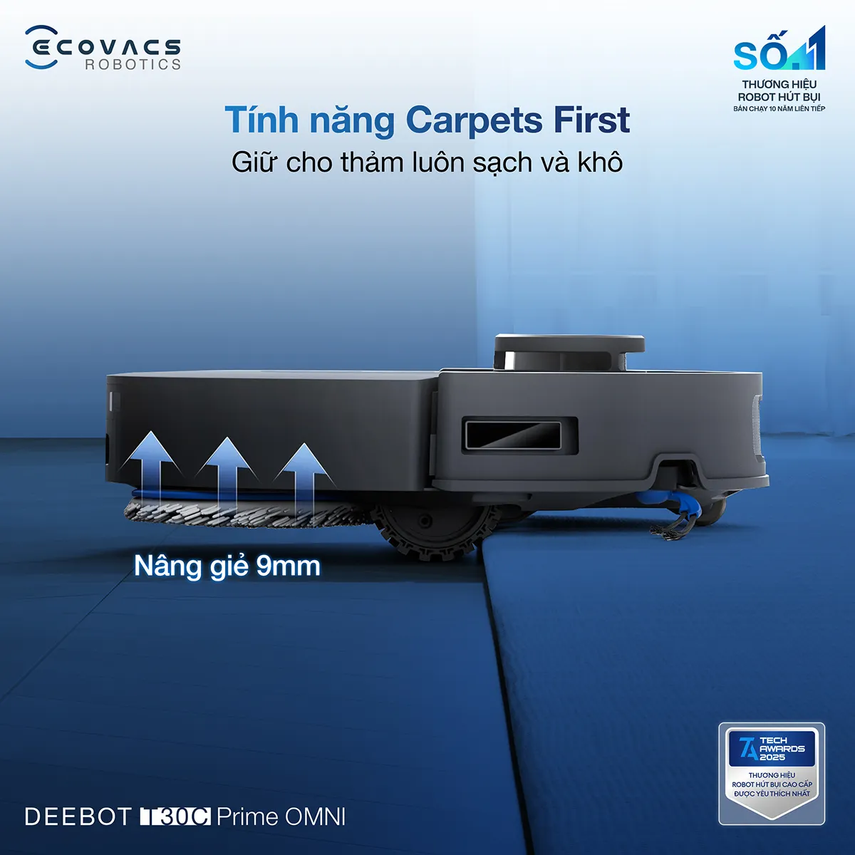 Robot hút bụi thông minh Ecovacs T30C Prime Omni — ảnh 4