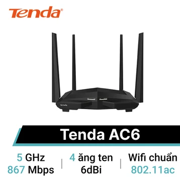 Router Wifi Tenda AC6 băng tần kép AC1200 — ảnh 1