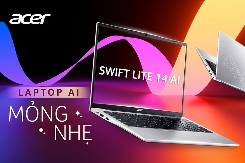 Acer Swift Lite 14 AI SFL14-51M-78XZ - Thiết kế khung kim loại cao cấp và sang trọng