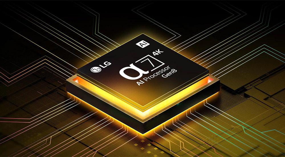Bộ xử lý α7 AI 4K Gen 8 Tivi LG AI 4K 55 Inch 55UA8055PSA