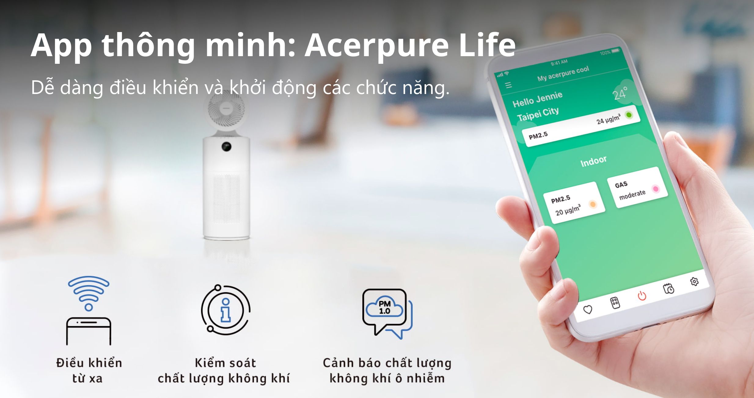 Máy lọc không khí bụi mịn Acerpure Cool C2-UVC — ảnh 9