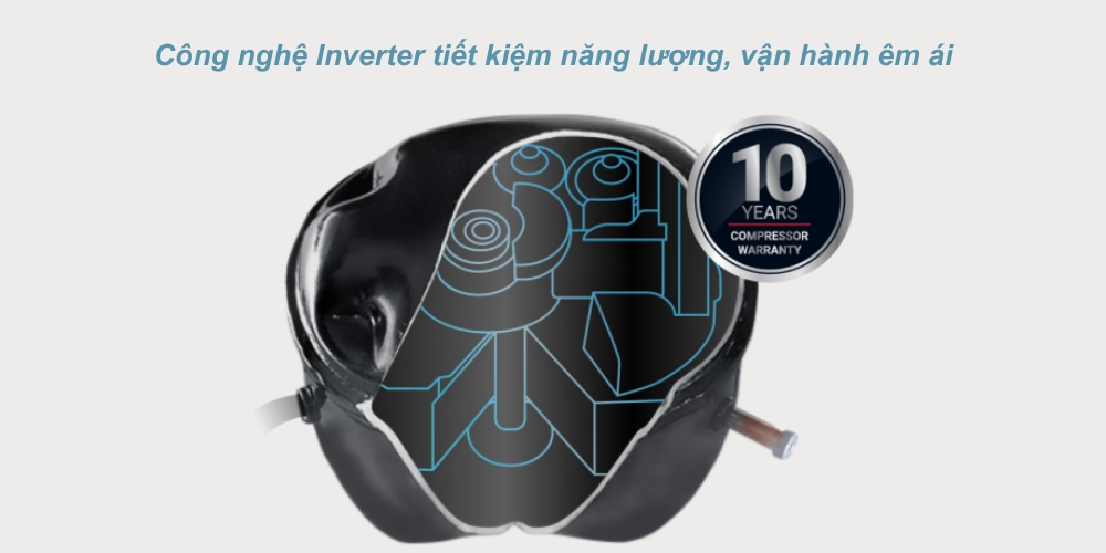 Tủ Lạnh Inverter HRTN6443SAMGWVN vận hành êm ái, tiết kiệm điện năng