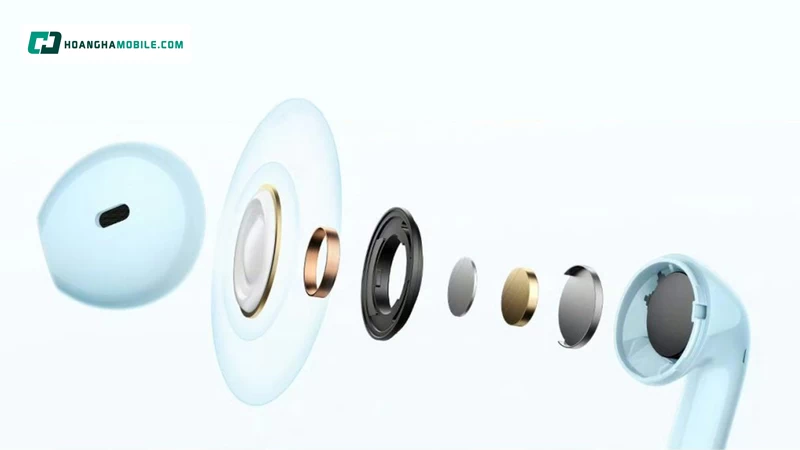 Tai nghe Redmi Buds 8 Active được trang bị hai micro hỗ trợ đàm thoại rõ ràng hơn trong nhiều tình huống sử dụng