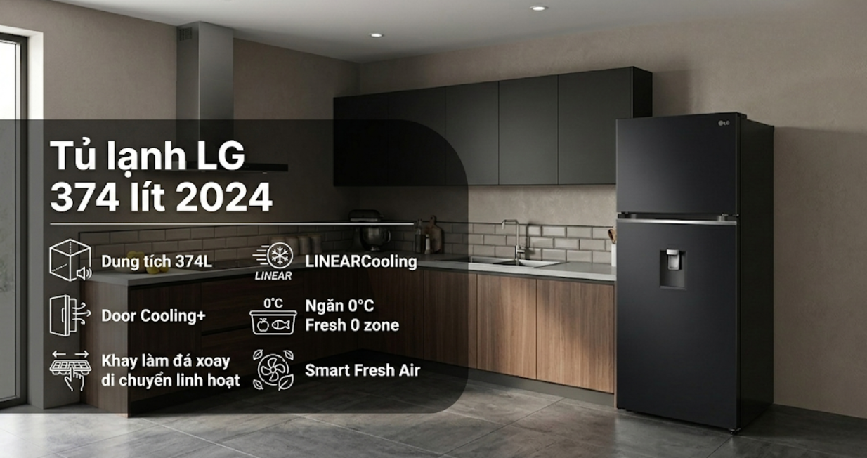 Tủ lạnh LG 374 lít 2024 (LTD37BLM) — ảnh 2