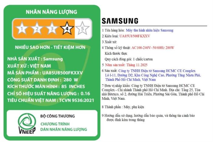 Samsung Smart TV Crystal UHD UA85U8500F — ảnh 6