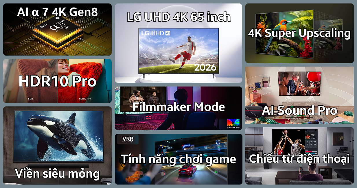 Smart tivi LG UHD 4K 65 inch 2026 (65UA8055PSA) — ảnh 2