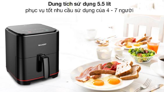 Nồi chiên không dầu Sharp KF-AF70EV-BK công suất cao