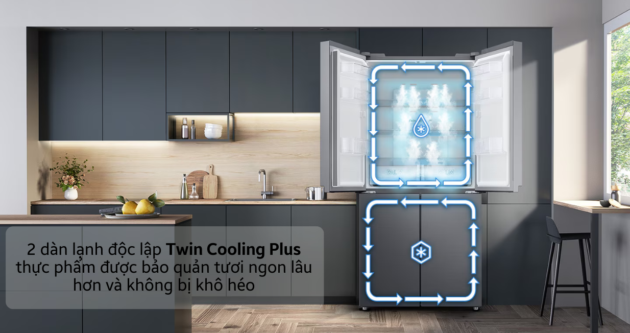 Tủ lạnh Samsung Multidoor 488 lít 2021 (RF48A4000B4/SV) — ảnh 3
