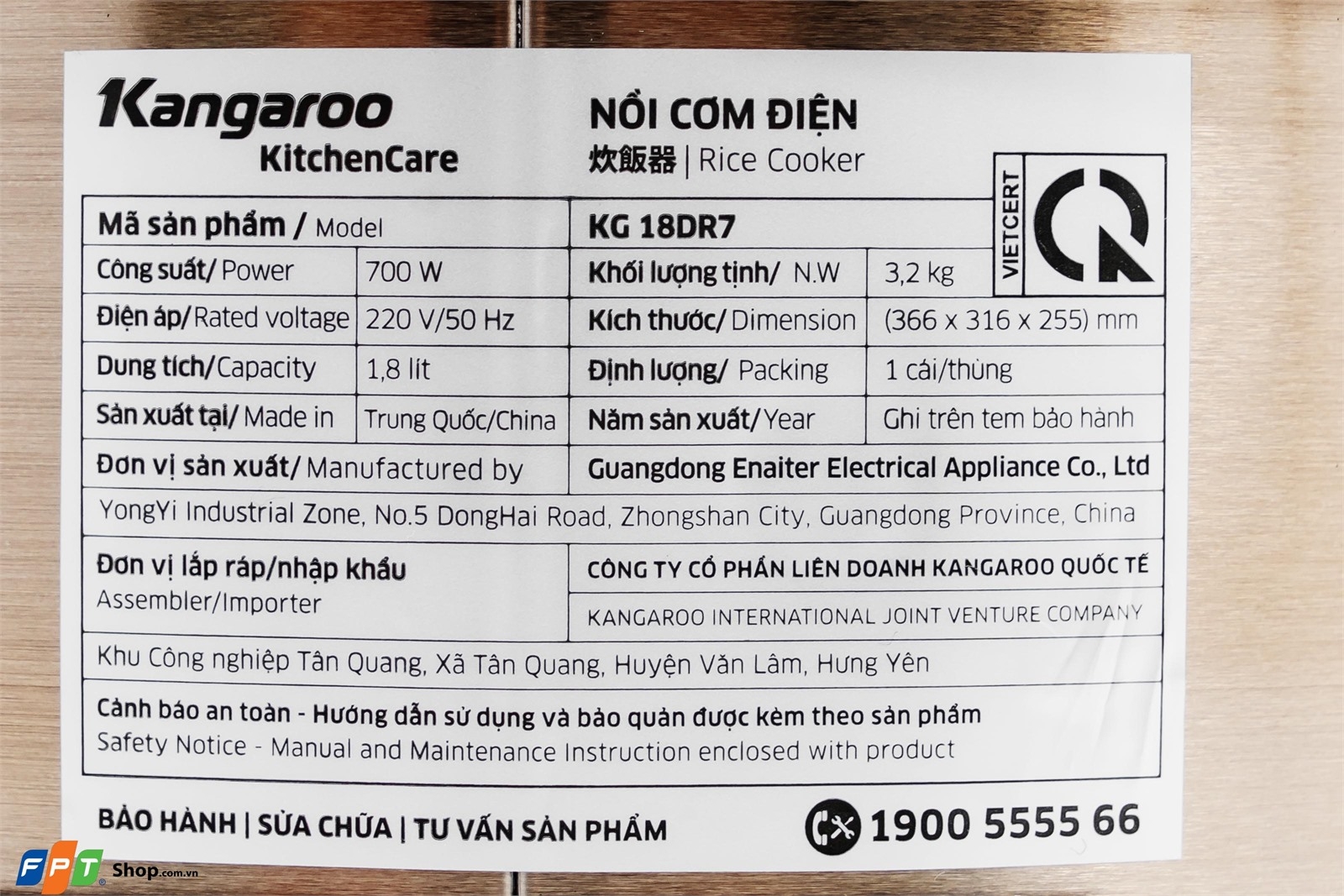 Nồi cơm điện tử Kangaroo 1.8 lít KG18DR7 — ảnh 6