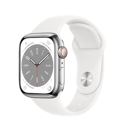 Apple Watch Series 8 GPS Cellular, 45mm Viền thép dây cao su — ảnh 2