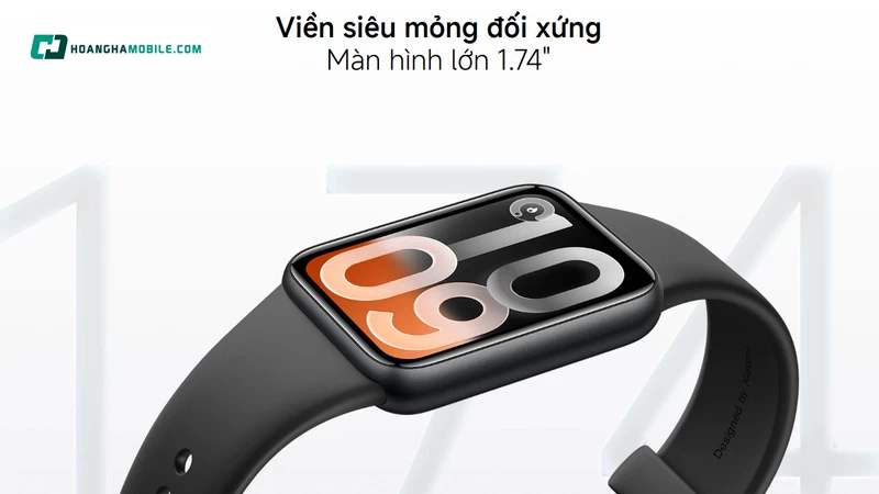 Viền mỏng đối xứng màn hình đồng hồ.