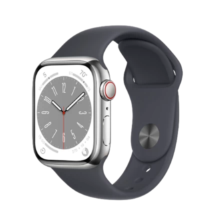 Apple Watch Series 8 GPS Cellular, 45mm Viền thép dây cao su — ảnh 6