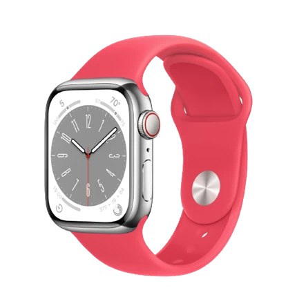 Apple Watch Series 8 GPS Cellular, 45mm Viền thép dây cao su — ảnh 5