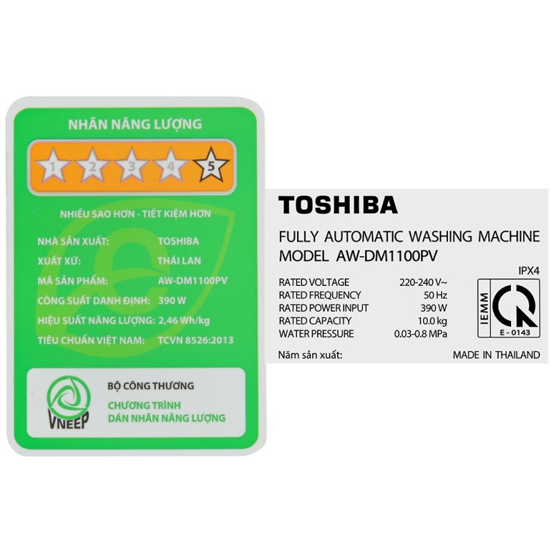 Máy giặt cửa trên Toshiba Inverter 10 kg AW-DM1100JV(MK) — ảnh 6