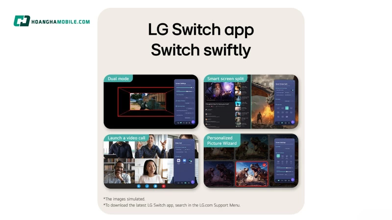 Tích hợp công nghệ cao cáp LG switch.