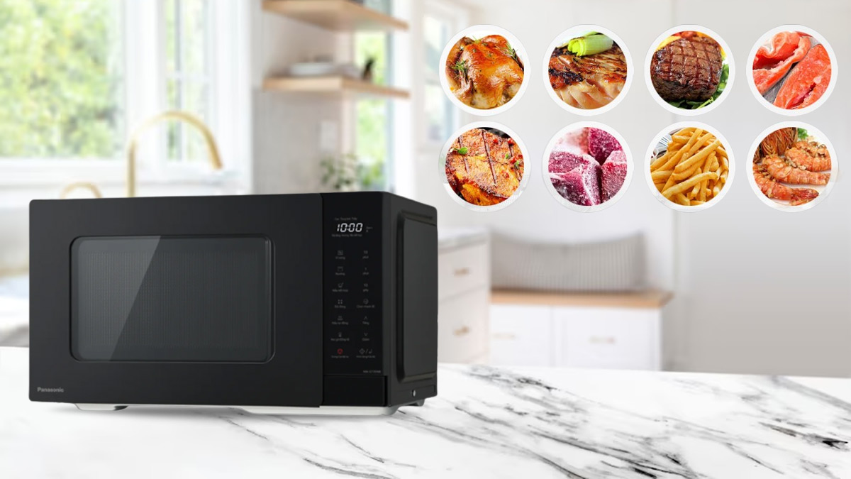 Panasonic NN-GT35NBYUE trang bị thực đơn nấu đa dạng