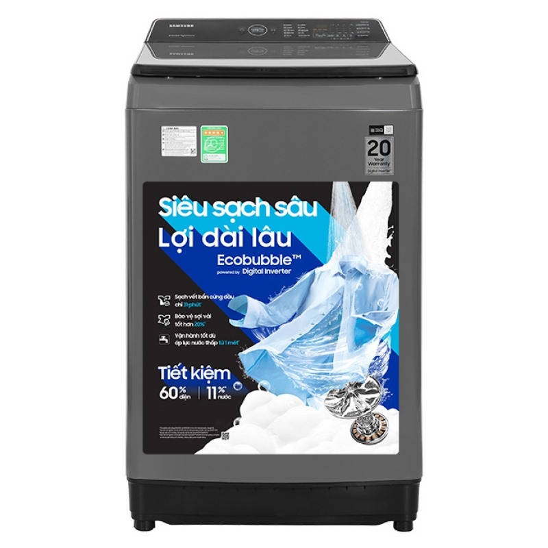 Máy giặt cửa trên Samsung Ecobubble Inverter 10.5 kg WA10CG5745BDSV — ảnh 2