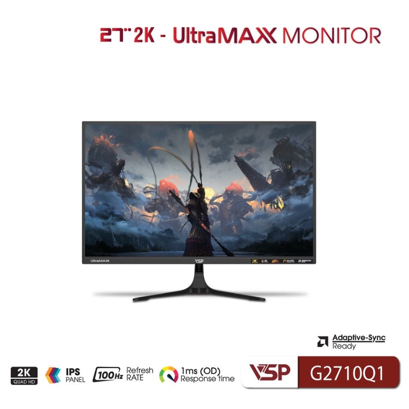 Màn hình Gaming VSP G2710Q1 - Độ phân giải 2K và tấm nền IPS cho hiển thị sắc nét