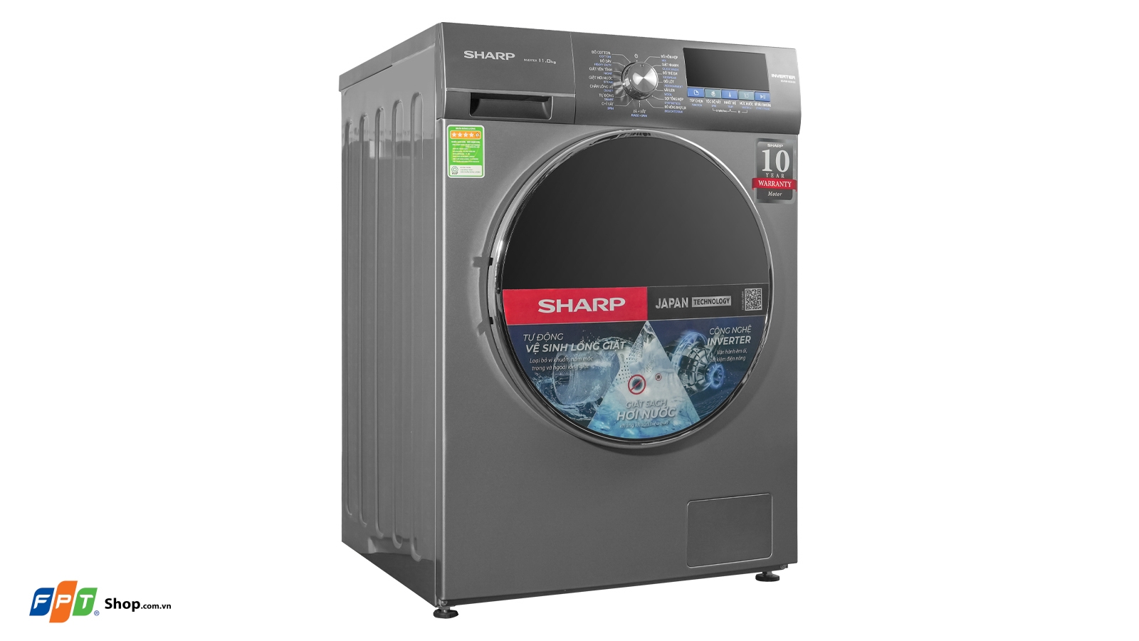 Máy giặt cửa trước Sharp Inverter 11 kg ES-FM110CB-DG — ảnh 5