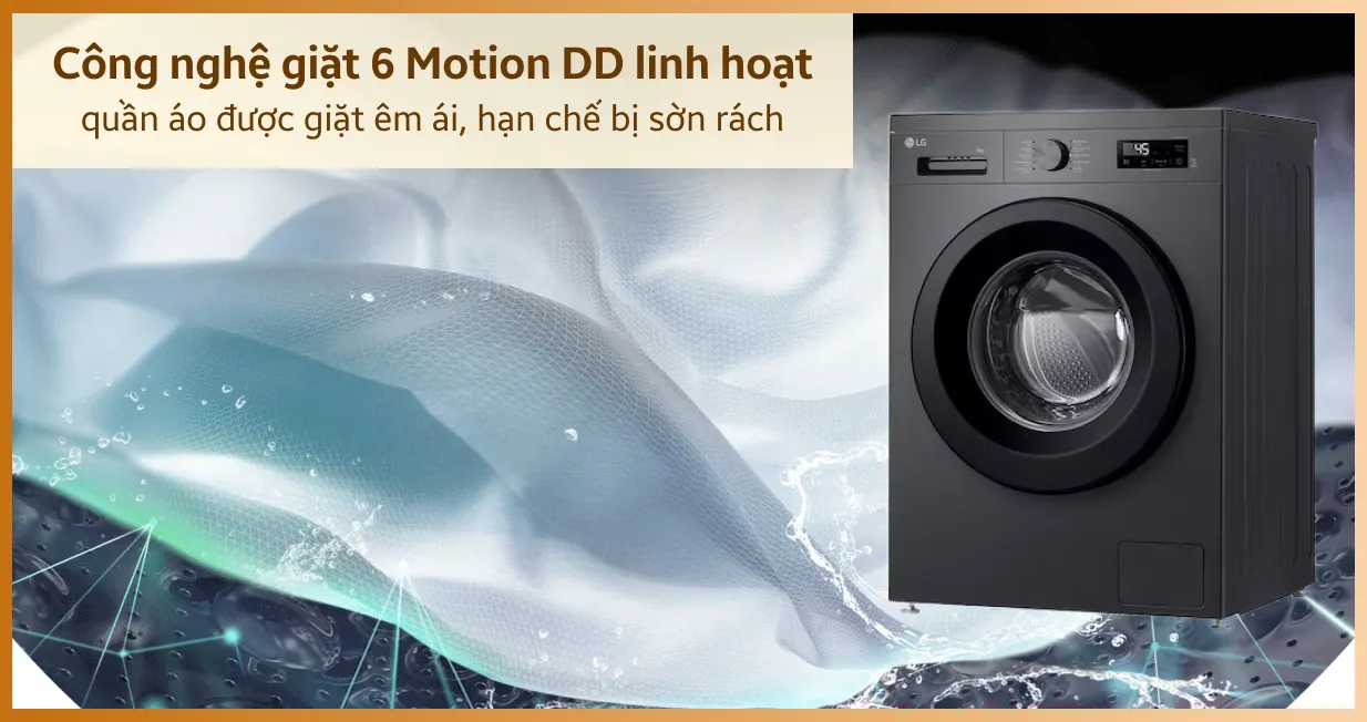 Máy giặt LG cửa ngang 9kg 2024 (FB1209S5M) — ảnh 7