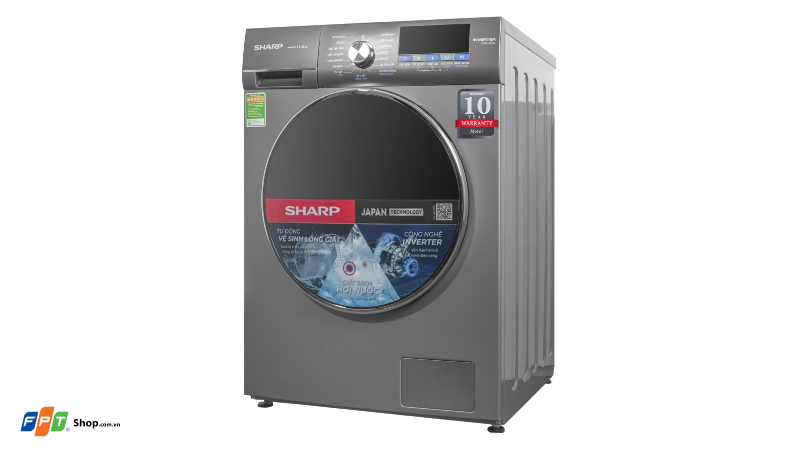 Máy giặt cửa trước Sharp Inverter 11 kg ES-FM110CB-DG — ảnh 6