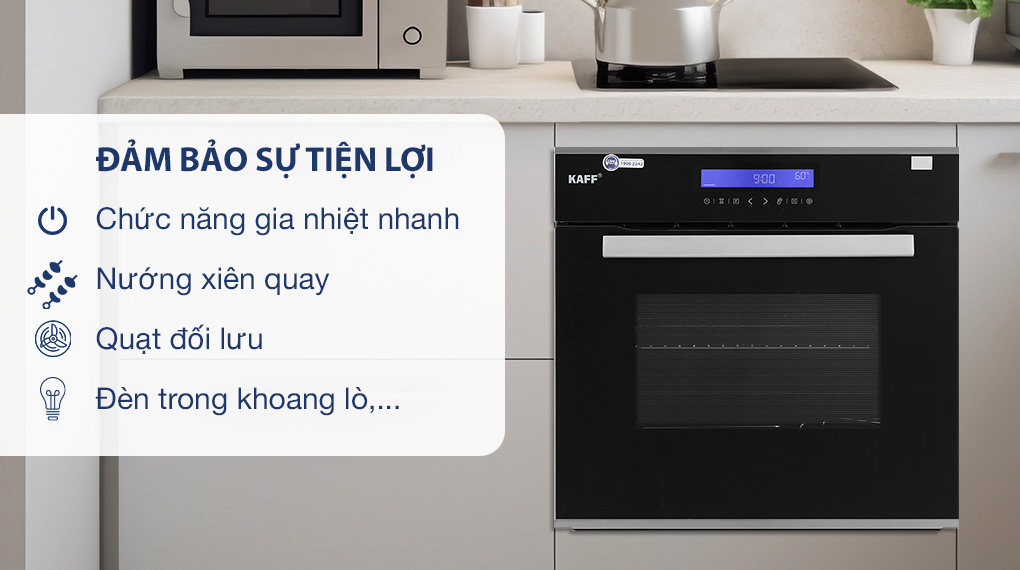 Lò nướng âm KAFF KF-T90S 67 lít - Đèn trong khoang lò