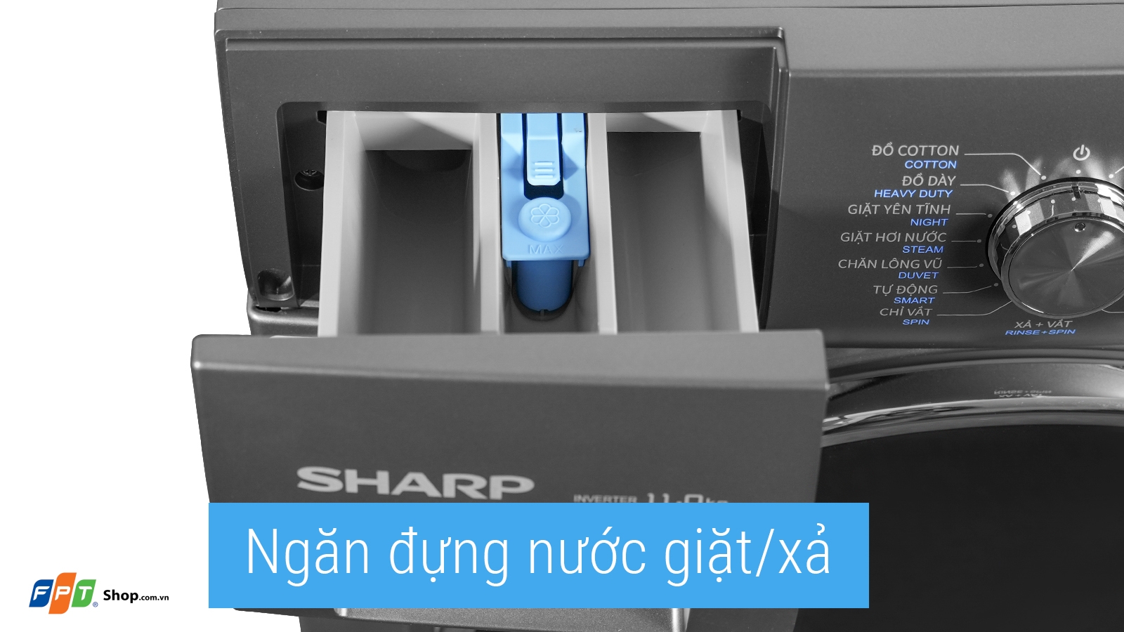 Máy giặt cửa trước Sharp Inverter 11 kg ES-FM110CB-DG — ảnh 10