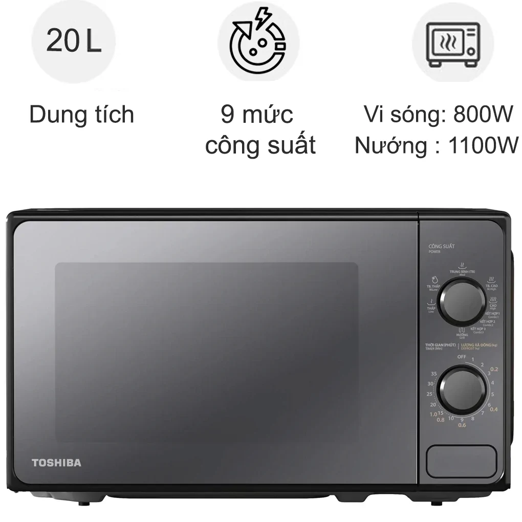 Lò Vi Sóng Kết Hợp Nướng MM2-MG20PE(BM)VN 20 Lít Xuất Xứ Thái Lan