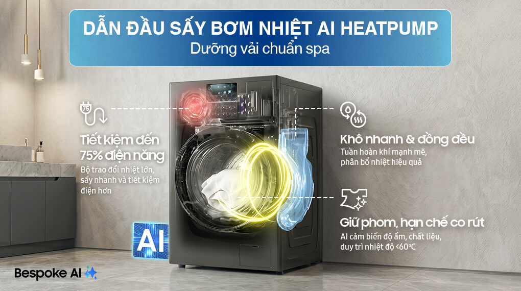Inverter Giặt 25 Kg Sấy 15 Kg WD25DB8995BZSV — ảnh 6