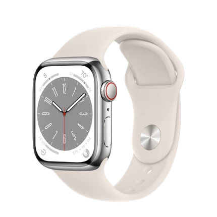 Apple Watch Series 8 GPS Cellular, 45mm Viền thép dây cao su — ảnh 4