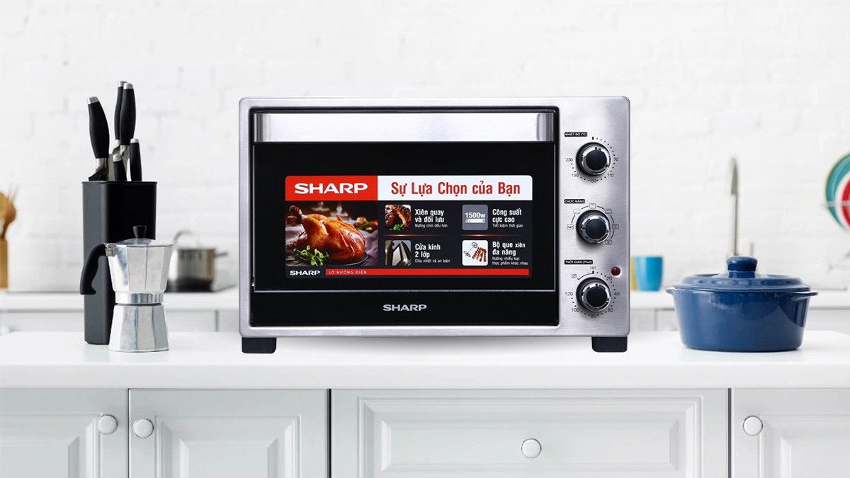 Lò nướng Sharp EO-A323RCSV-ST 32 lít có kiểu dáng hiện đại
