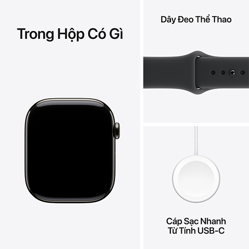 Apple Watch Series 11 Viền Titan Cellular 46mm Dây cao su S/M — ảnh 3