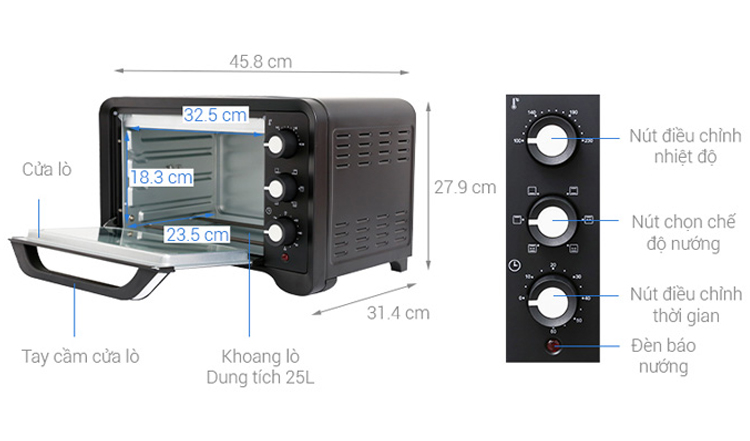 Lò nướng VH-259S2D 25 lít — ảnh 3