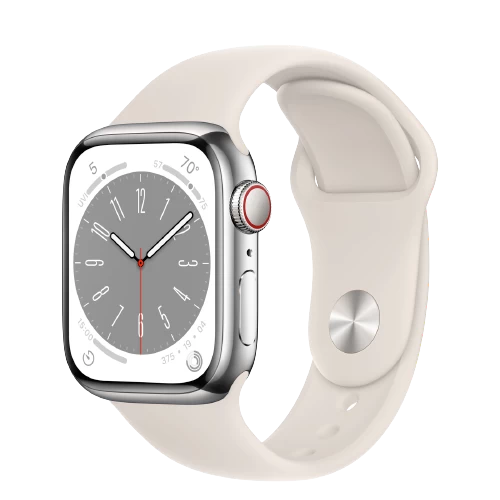 Apple Watch Series 8 GPS Cellular, 45mm Viền thép dây cao su