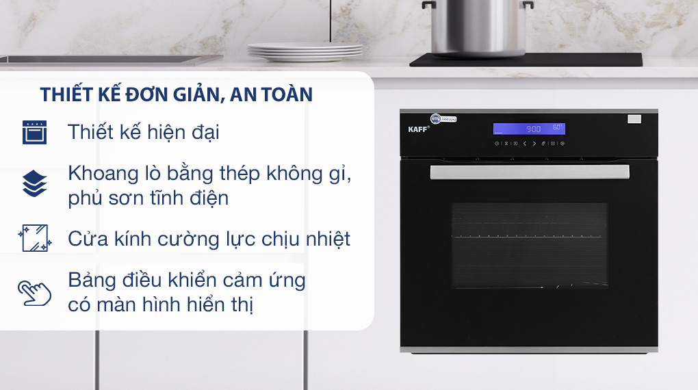 Lò nướng âm KAFF KF-T90S 67 lít - Thiết kế
