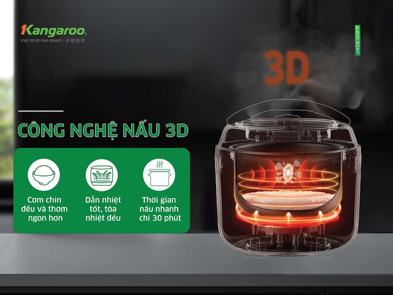 Nồi cơm điện Kangaroo 1.8 lít KGRC18M3 (hình 2)