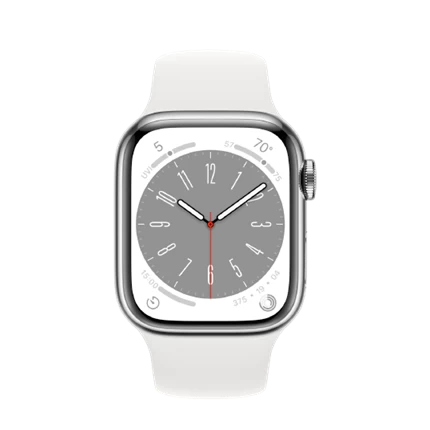 Apple Watch Series 8 GPS Cellular, 45mm Viền thép dây cao su — ảnh 3