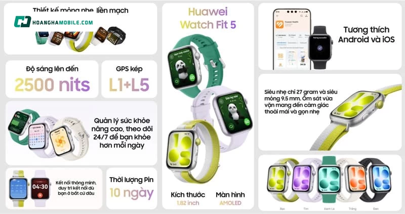 HUAWEI Watch Fit 5 - Dây nylon, Garmin Forerunner 165 và Xiaomi Watch S4 có định hướng sử dụng khác nhau
