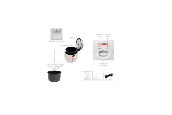 Nồi cơm nút gạt Cuckoo CR-0671 đơn giản dễ dùng