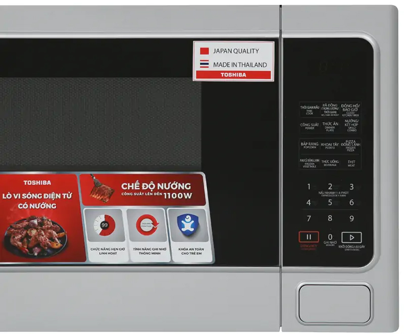 Bảng điều khiển nút nhấn lò vi sóng Toshiba ER-SGS34(S1)VN 