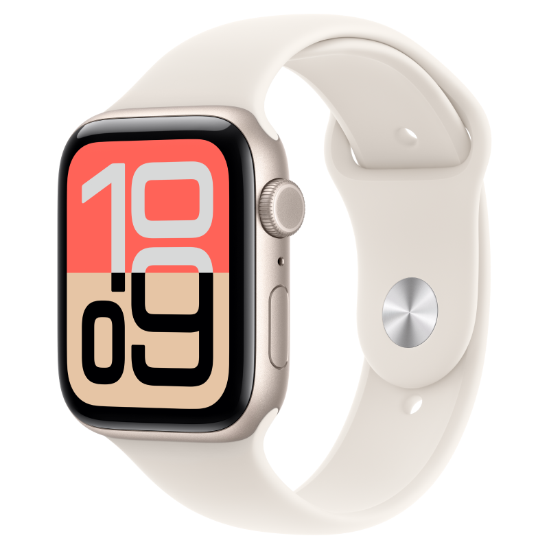 Apple Watch SE 3 GPS 44mm Viền nhôm Ánh sao Dây cao su Ánh sao S/M — ảnh 9