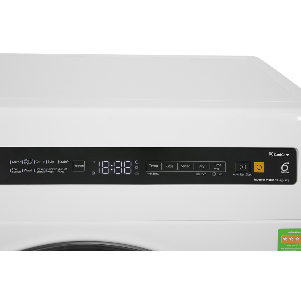 Inverter Giặt 10.5 Kg Sấy 7 Kg WWEB10702FW — ảnh 5