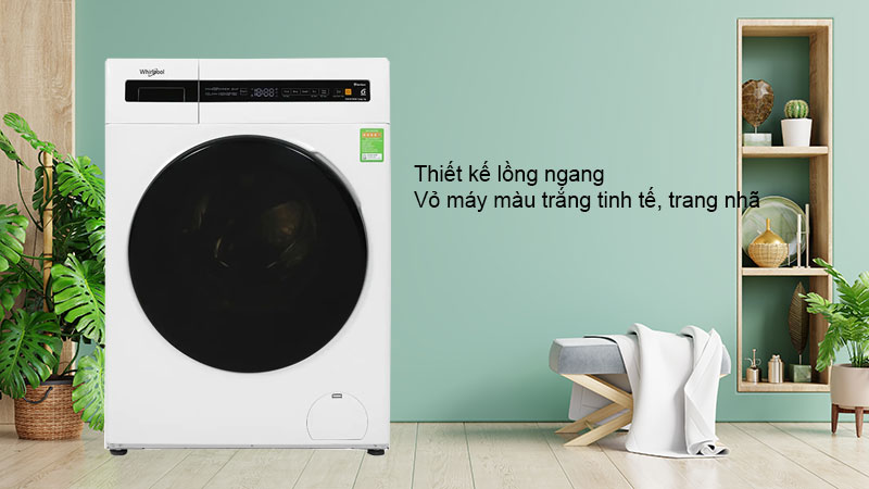 Thiết kế lồng ngang, vỏ máy màu trắng tinh tế, trang nhã