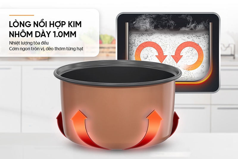 Nồi cơm điện Sunhouse SHD8611N an toàn lâu dài