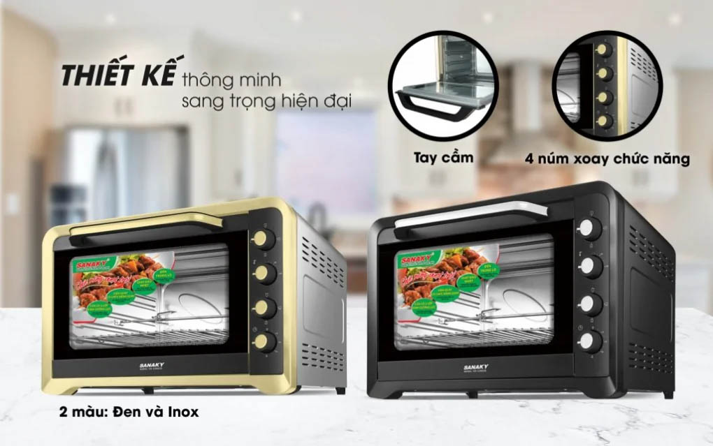 Lò nướng Sananky VH-129S2D 120 lít kiểu dáng gọn gàng 