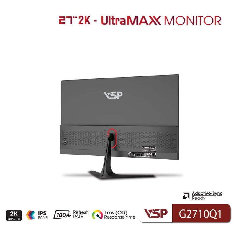 Màn hình Gaming VSP G2710Q1 - Trang bị các cổng kết nối đa dạng