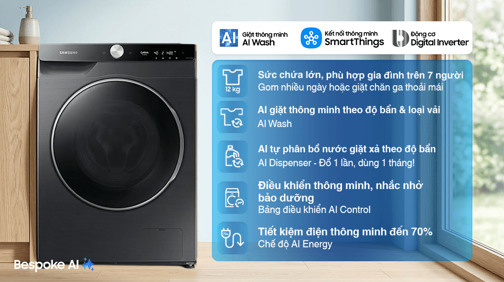 AI EcoBubble Inverter 12 Kg WW12CGP44DSBSV — ảnh 2